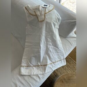 Janie & Jack NWT dress, gold trim, lightweight, may need slip